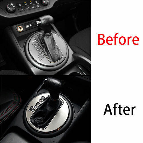 Middle Console Gear Shift Panel Trim Fit for Kia Sportage R 2011-16 Silver Steel