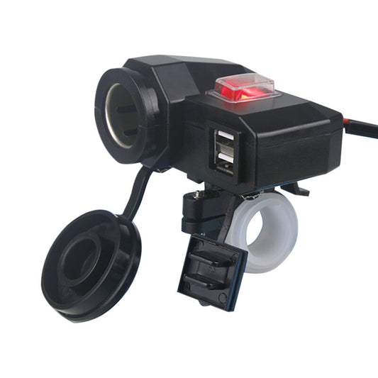 Motorcycle 12V Cigarette Lighter 5V USB Power Port Adaptor Outlet Socket Charger