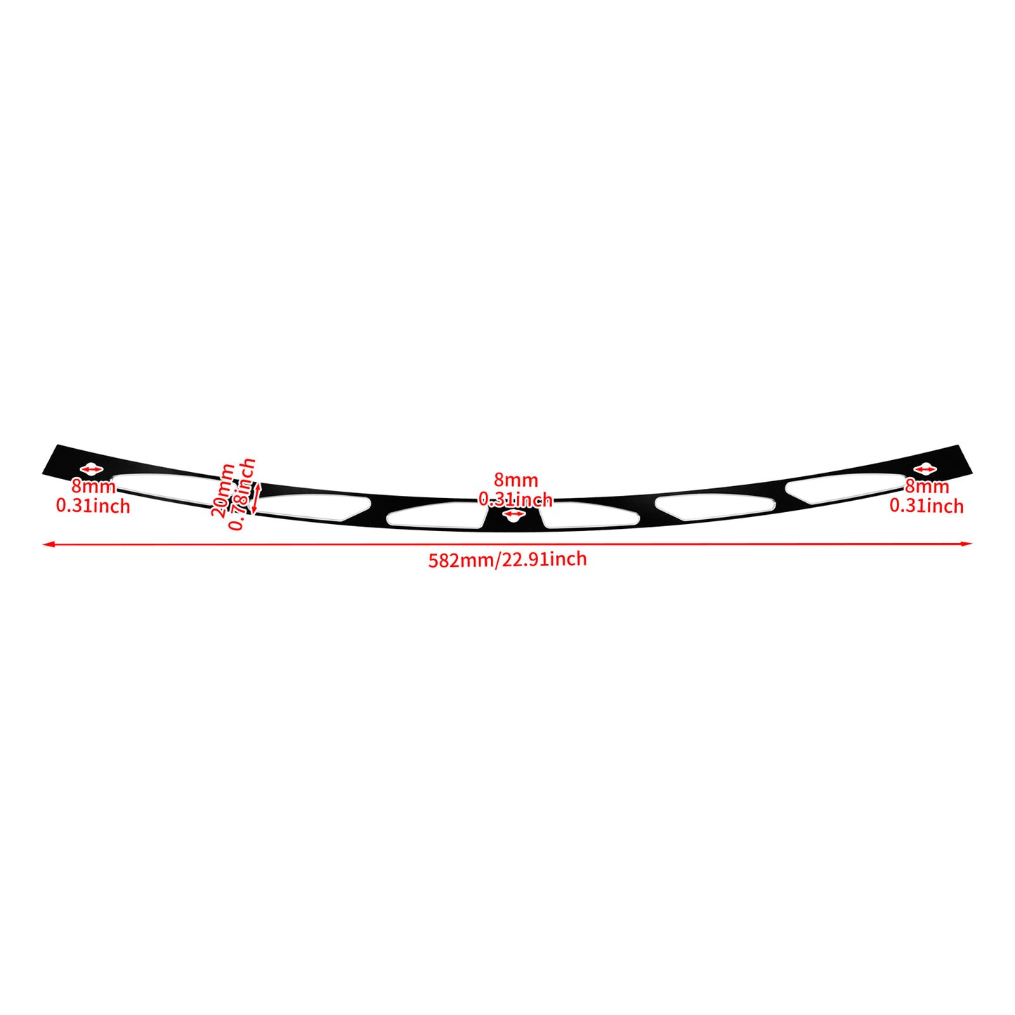 Black 6 Slots Batwing Fairing Windshield Trim for Harley Electra Glide 1996-2013