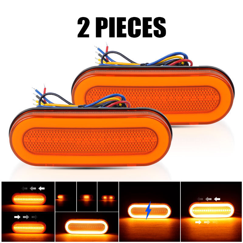 2X Sequential LED Tail Light Bar Turn Signal Brake DRL Motorcycles Truck Car ATV