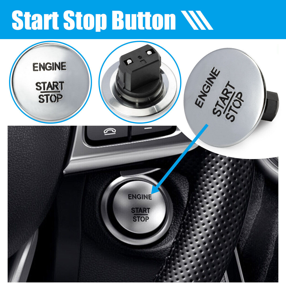 2215450714 Engine Start Stop Push To Go Button Switch Keyless for Mercedes Benz