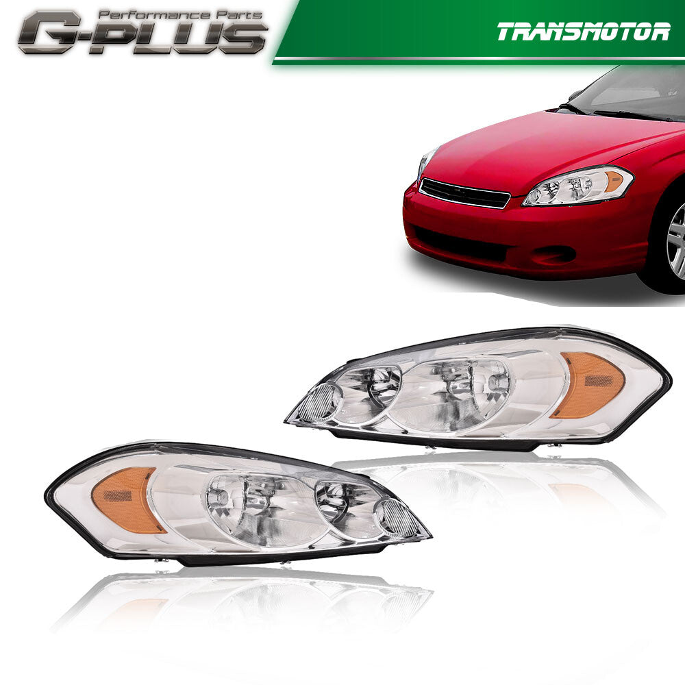 Suitable for a pair of 2009 for Chevrolet Impala 06/07 Monte Carlo chrome-plated headlights.