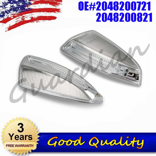 2 left and right door mirrors with turn signals 2048200721 2048200821 for Mercedes