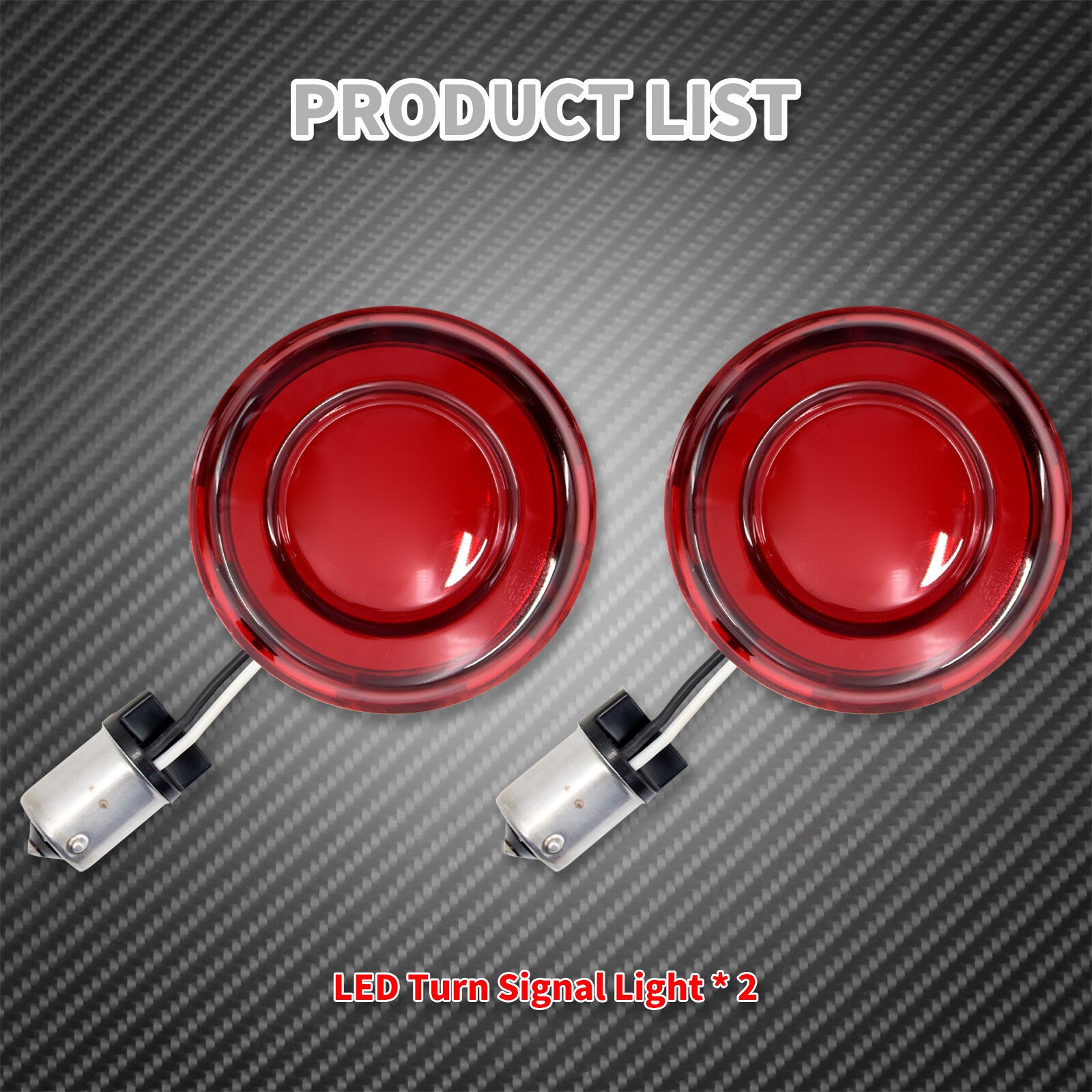 Red 1156 Bullet Tracer LED Rear Turn Signal Fit for Harley Sportster Softail