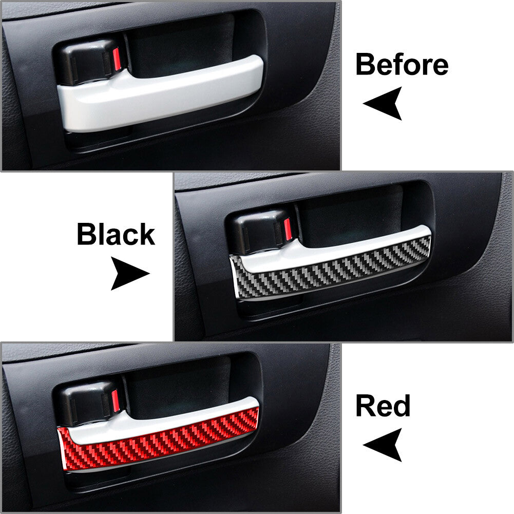 Fit for Toyota Tundra 2014-21 4x Carbon Fiber Interior Door Handle Panel Cover Trims