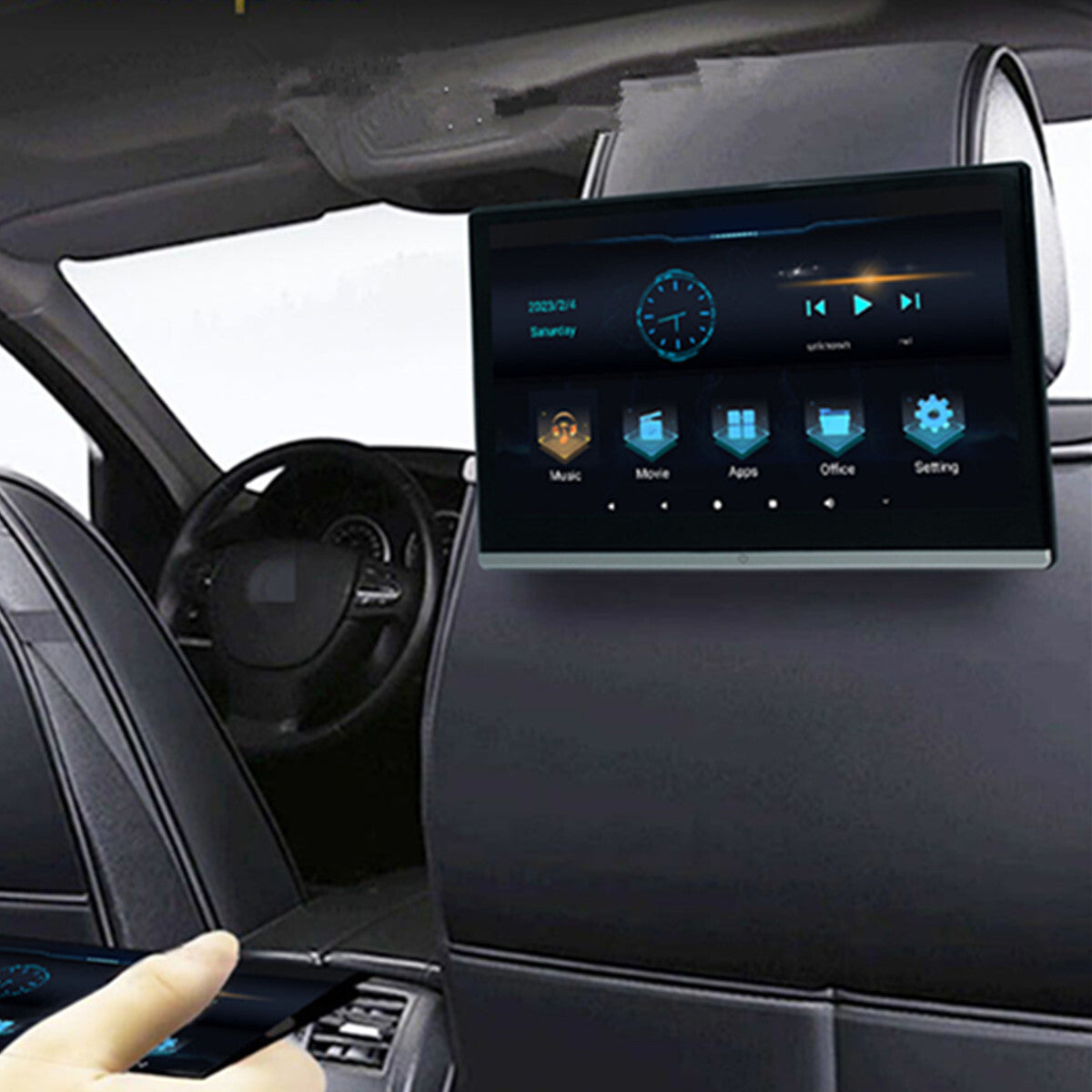 Car Headrest Monitor Player Rear for Seat Android WIFI Entertainment System 2+32G