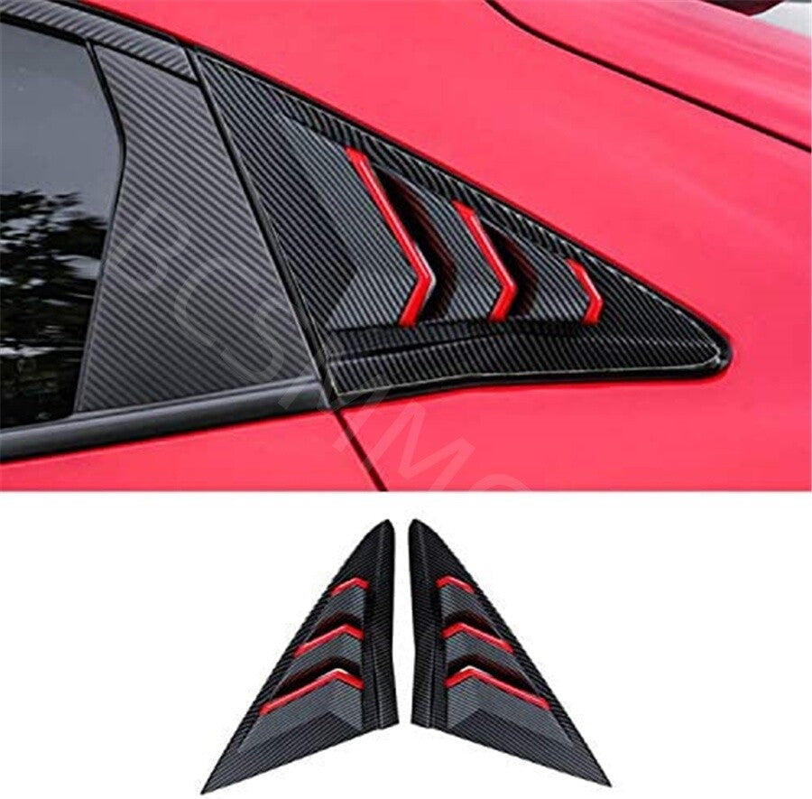 2Pcs Rear Side Quarter Window Louver Cover Fit for Honda for Civic 2016-2021 4-Door