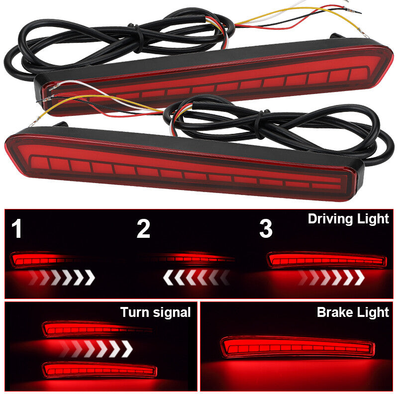 2X LED Rear Bumper Reflector Tail Brake Light for Toyota for Corolla Sedan 2010-2021