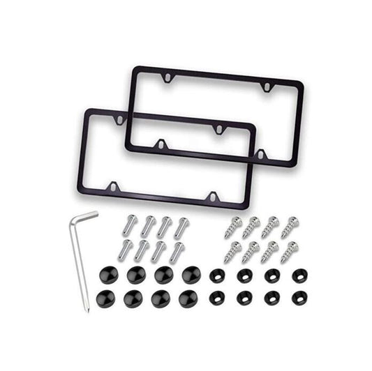 Car license plate frame cover cap, trunk ultra-thin metallic black, suitable for Honda