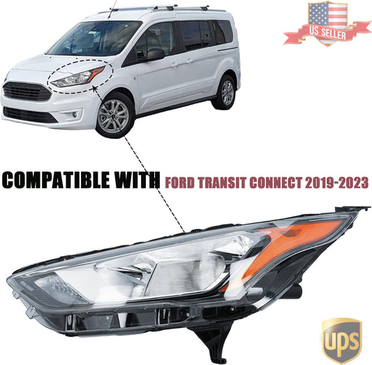Fits For 2019-2023 for Ford Transit Connect Left Headlight Assembly Driver Side