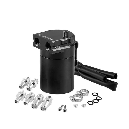 300ml Universal Aluminum Car Oil Catch Can Polish Baffled Reservoir Tank US Ship