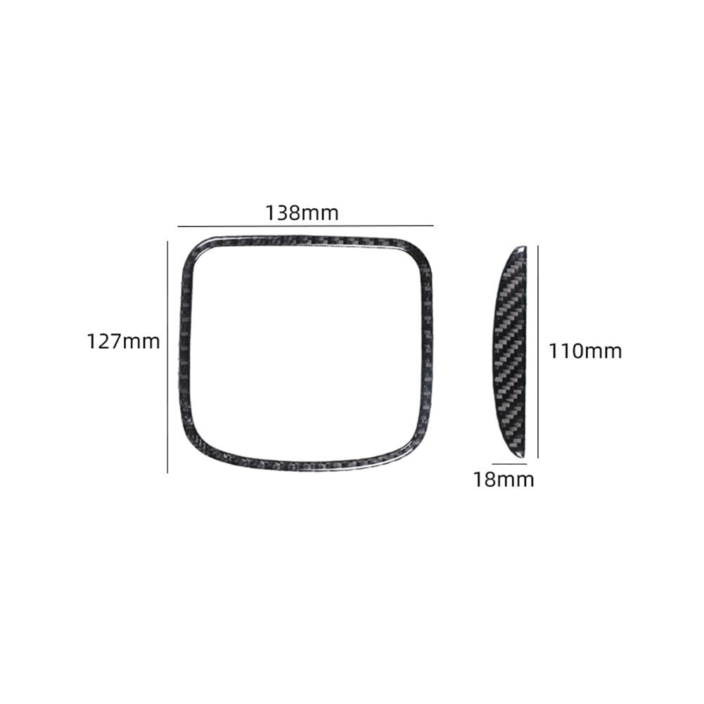2-piece carbon fiber interior rear center console cover trim for Chrysler 200