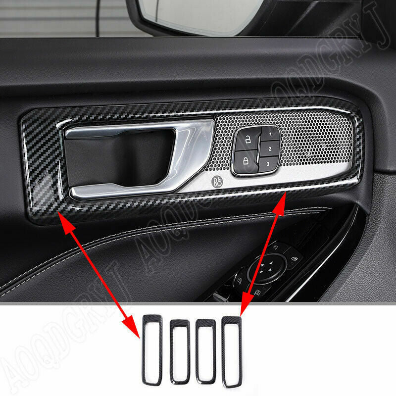 4P Carbon fiber Look Inner Door Bowl Frame Trim Cover for Ford Explorer 2020-22
