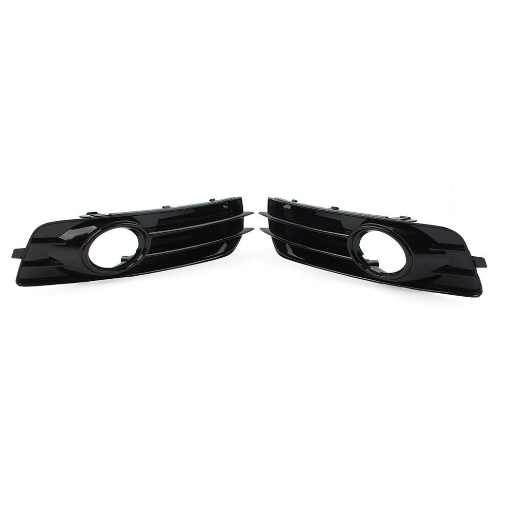 1 Pair Front Bumper Black Fog Light Grille Cover for Audi A3 8P 2009-2012