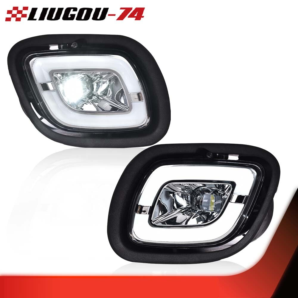 Suitable for 08-17 for Freightliner Cascadia LED fog lights, clear/chrome LH+RH, 1 pair