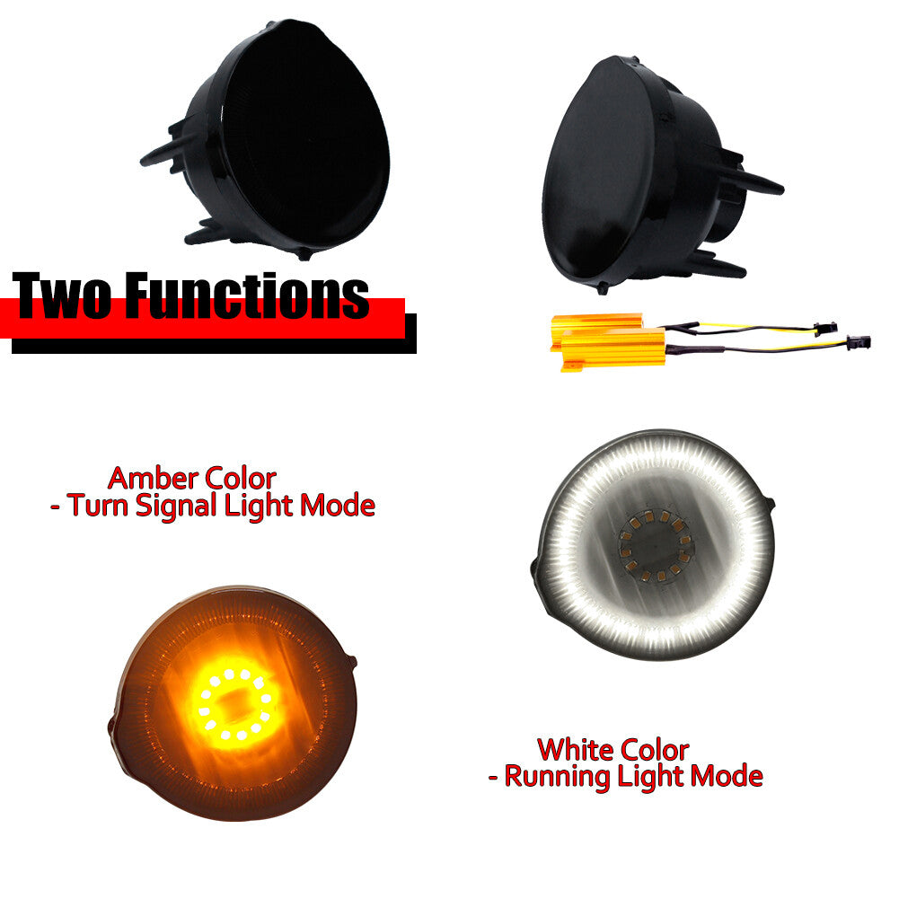 2-pack DRL turn signal LED light replacement parts for Pontiac Firebird 1998-2002, black.