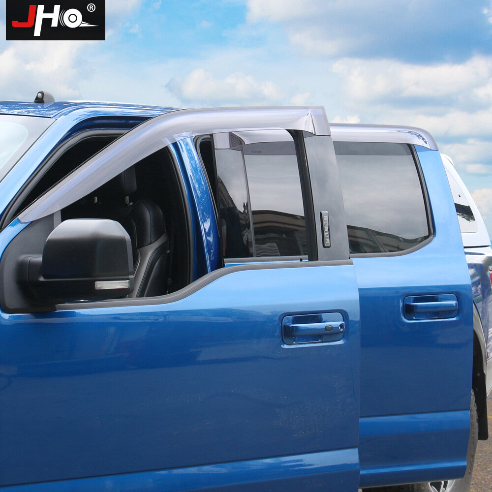 Smoke Tinted Window Visors Deflectors Rain Guards for Ford F150 /LTD 2016+