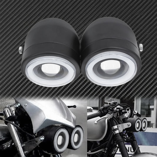 Universal Twin Headlight Motorcycle Double Dual Lamp Fit for Harley XL883 Copper