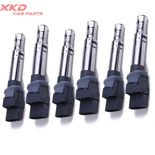 6-Piece Ignition Coil Kit for Audi A3 TT, for Volkswagen for Golf R32, Touareg Eos T5 3.2L
