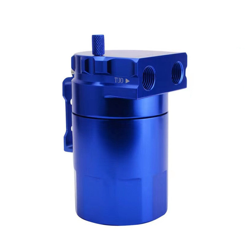 Blue 300ml Aluminum Baffled Car Oil Catch Tank Can Reservoir Oil Catch Tank Kit