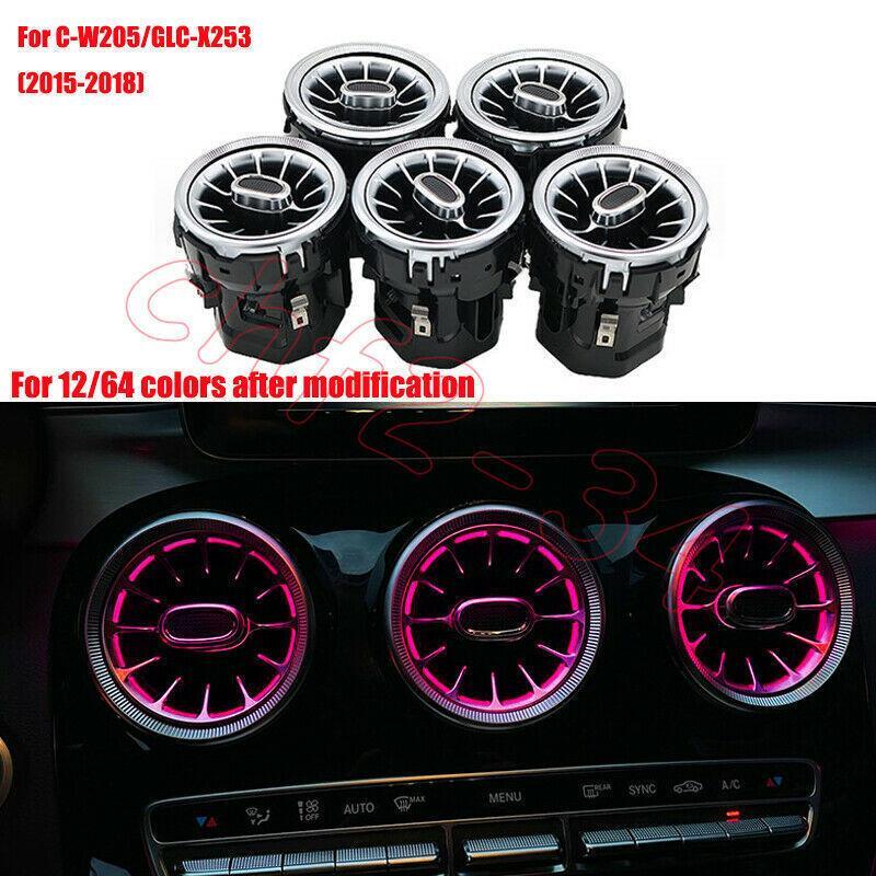 12/64-Color Air Vent LED Ambient Light for Mercedes-Benz W205 GLC X253 2015-2018