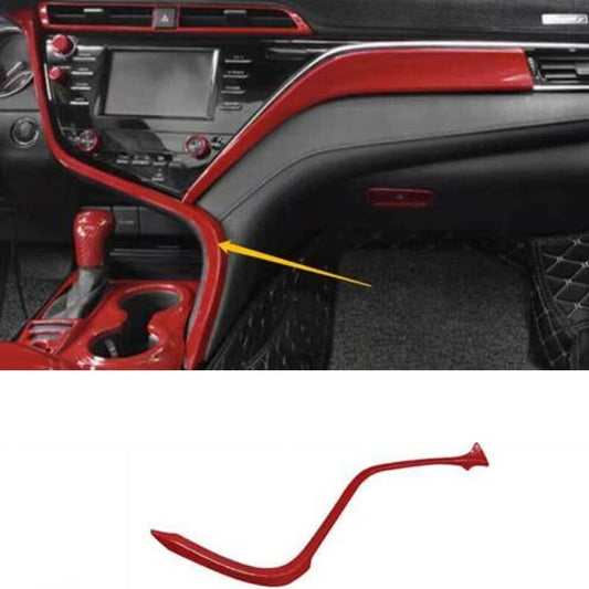 S-Shape Strip Trim Carbon Fiber for Toyota for Camry 2018-2023 Center Console Red