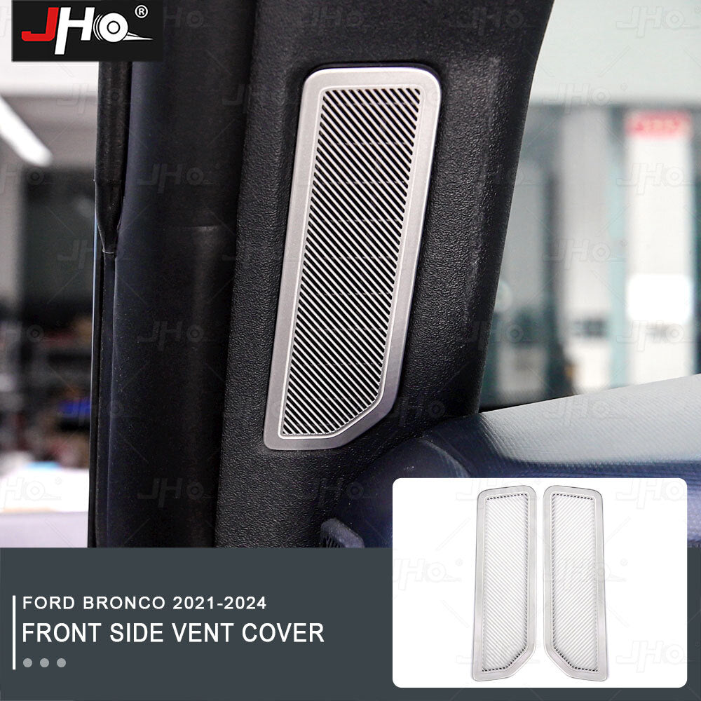 for Ford Bronco 2021-2024 Front A Pillar Air Vent Cover 2pc Stainless Steel