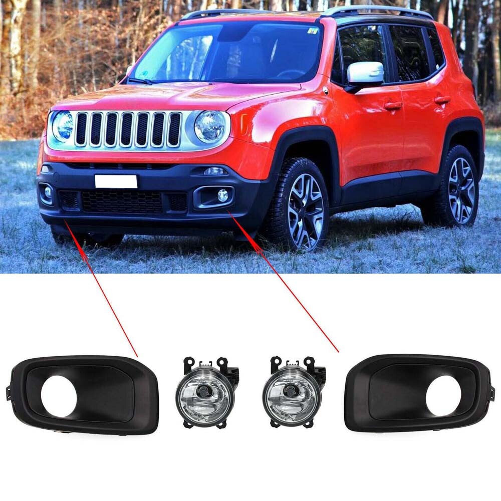 1 Pair Left Right Fog Light Lamp for Jeep Renegade Latitude Limited 2015-2017 16