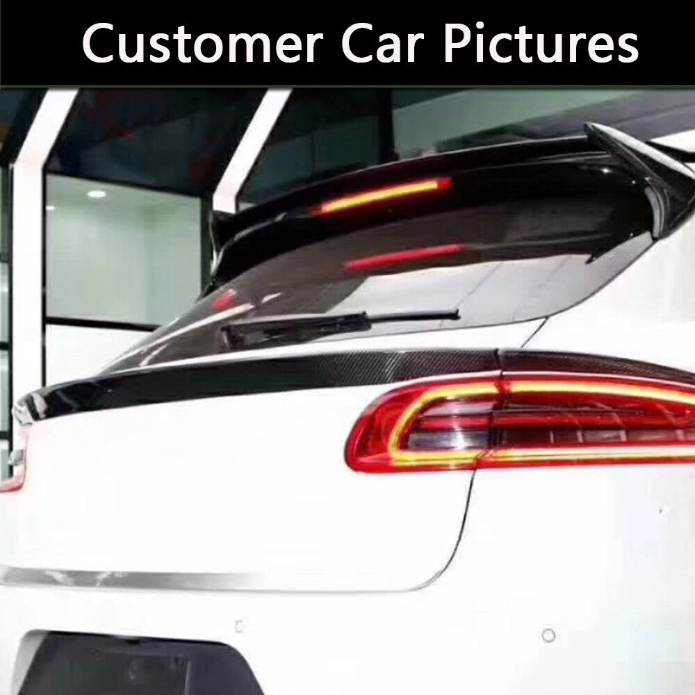 Rear Middle Spoiler Wing Lip 3PCS for Porsche Macan Sport 2014UP Carbon Fiber