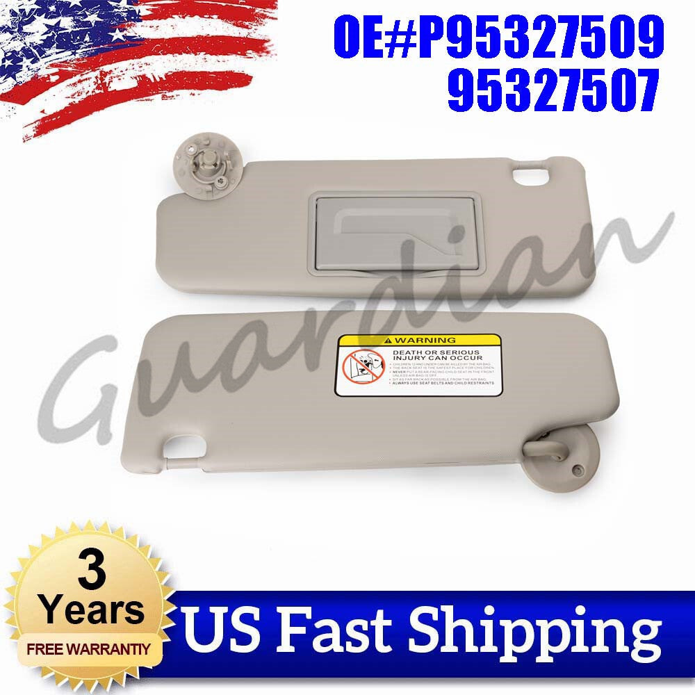 2x P95327509 95327507 Grey Left+Right Sun Visor for Hyundai for Chevy Sonic Spark