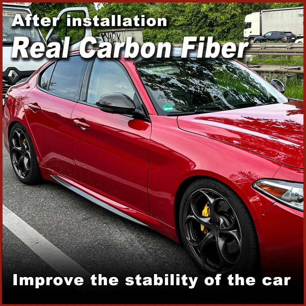 for Alfa Romeo Giulia Sedan 2015+ REAl Carbon Side Skirts Extension Lip Spoiler