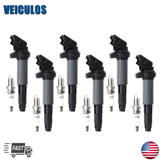 6X Ignition Coil  Iridium Spark Plug for BMW 330Ci 325i 525i 745i X3 X5 UF522