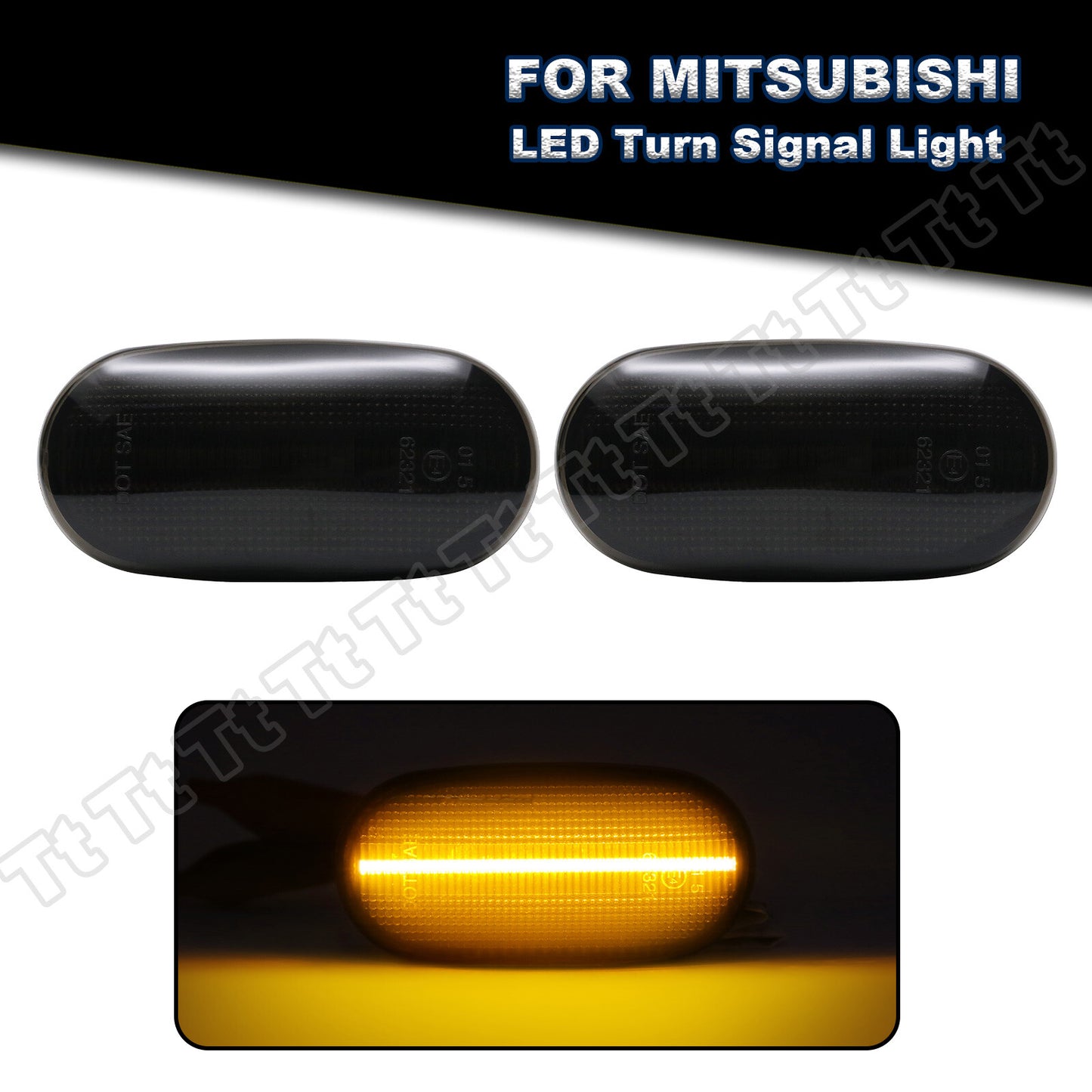 Suitable for Mitsubishi Lancer Evo L200 Pajero LED side marker signal lights with smoke effect.