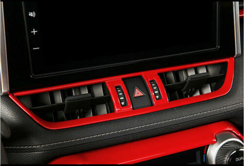 for Toyota RAV4 2019-2022 Inner Red Central Console Air Outlet Vent Frame Trim