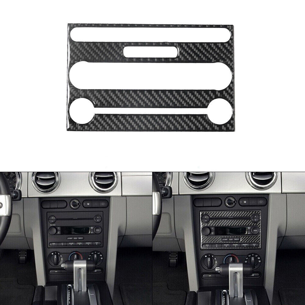 Carbon Fiber Radio Player Panel Cover Trim Sticker for Ford for Mustang 2005-2009