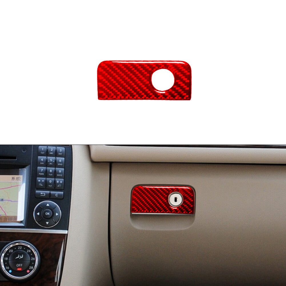Red Carbon Fiber Glove Box Switch Trim Cover for Mercedes R-Class 2009-2012