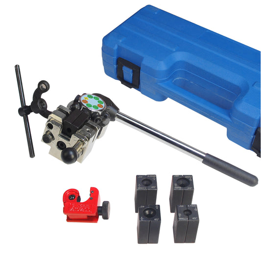 Brake Line Burning Tool - 45 Degree Kit with Single, Bubble, and Dual Flares in 4 Sizes