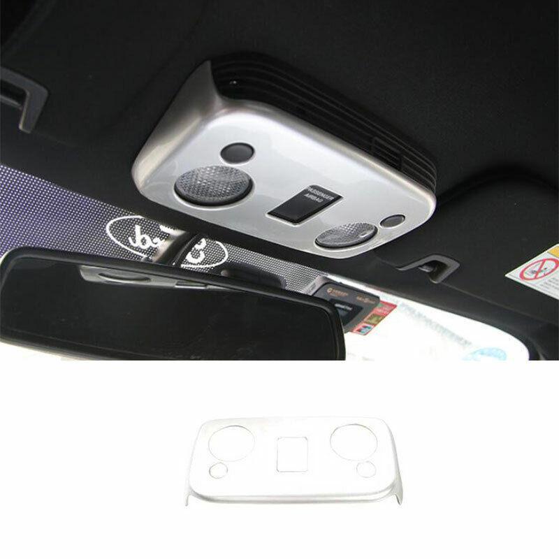 for Ford for Mustang 2015-2022 Matte Silver Front Reading Light Lamp Frame Trim 1PCS