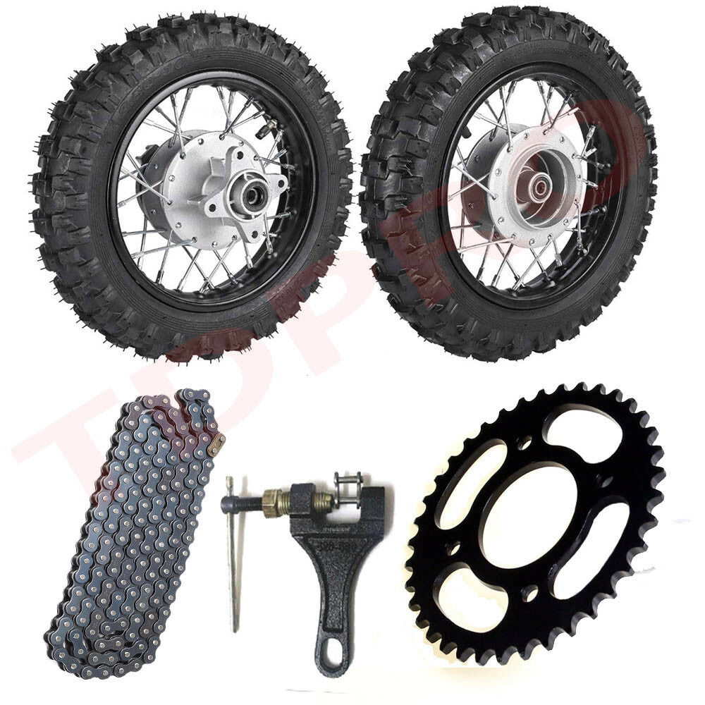 10-inch front and rear wheels, 2.50-10 tires, rims with sprockets, dirt pit bicycle CRF50 TTR50 XR50