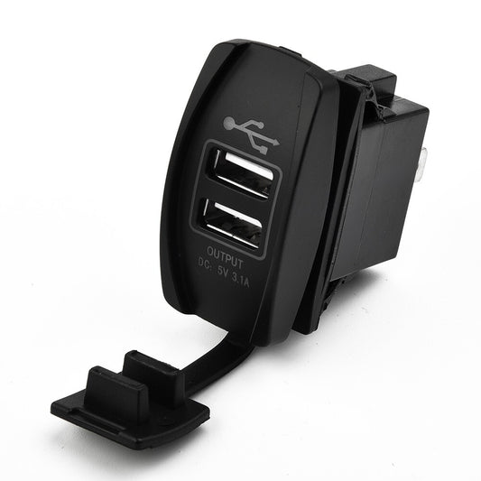 Dual USB 3.1 Power Charger Carling ARB Rocker Switch white LED Light Car Boat