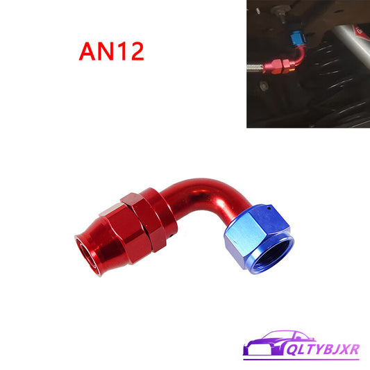 12AN PTFE Hose End Fittings 90Degree Aluminum Swivel AN12 For PTFE Hose Only Red