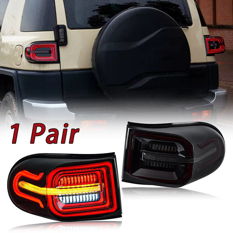 Tail Lights w/ LED Assembly Smoke for Toyota FJ Cruiser 2006-2020 Rear Lamp Pair