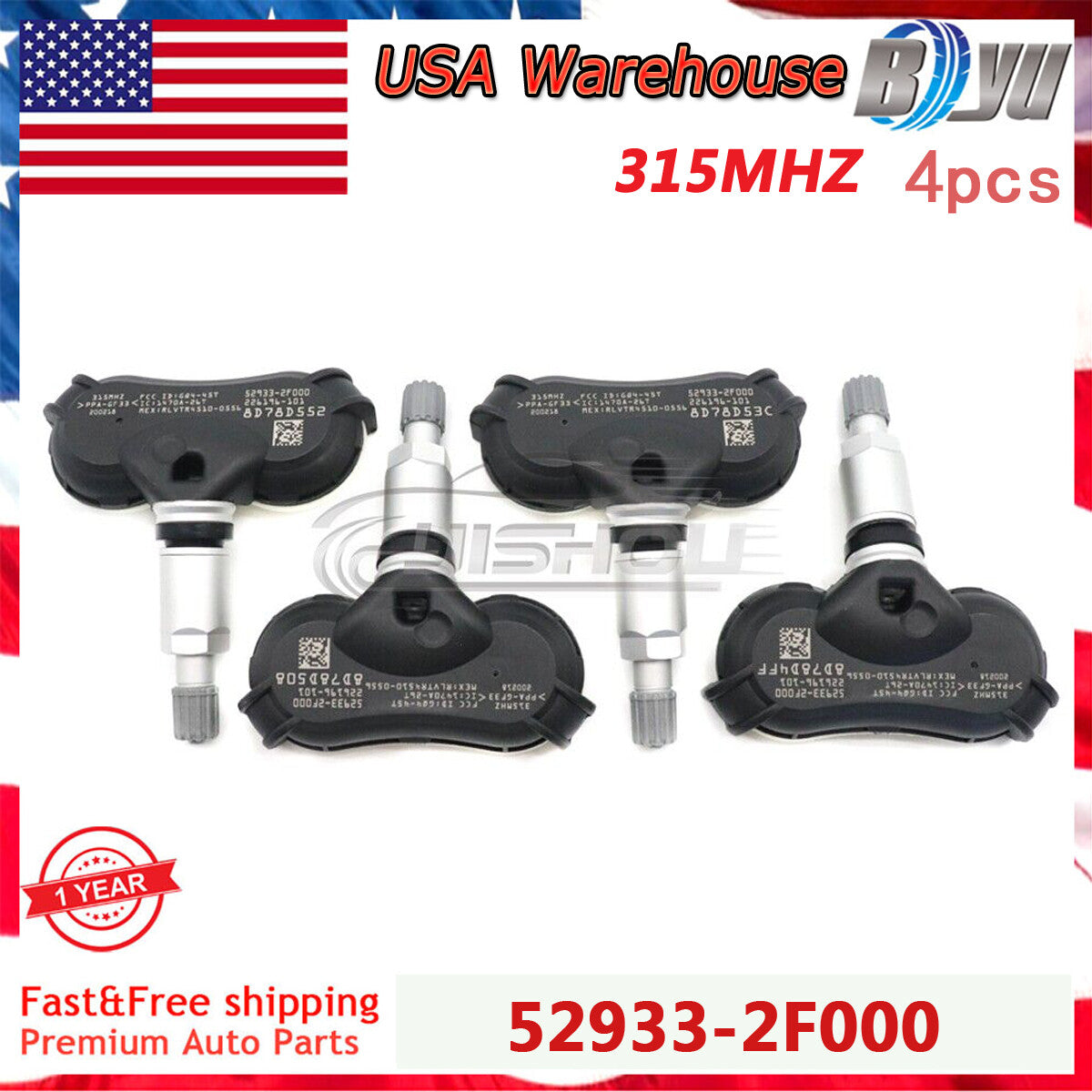 Set of 4 TPMS 52933-2F000 Fits for Hyundai for Kia Wheel New Tire Pressure Sensor US