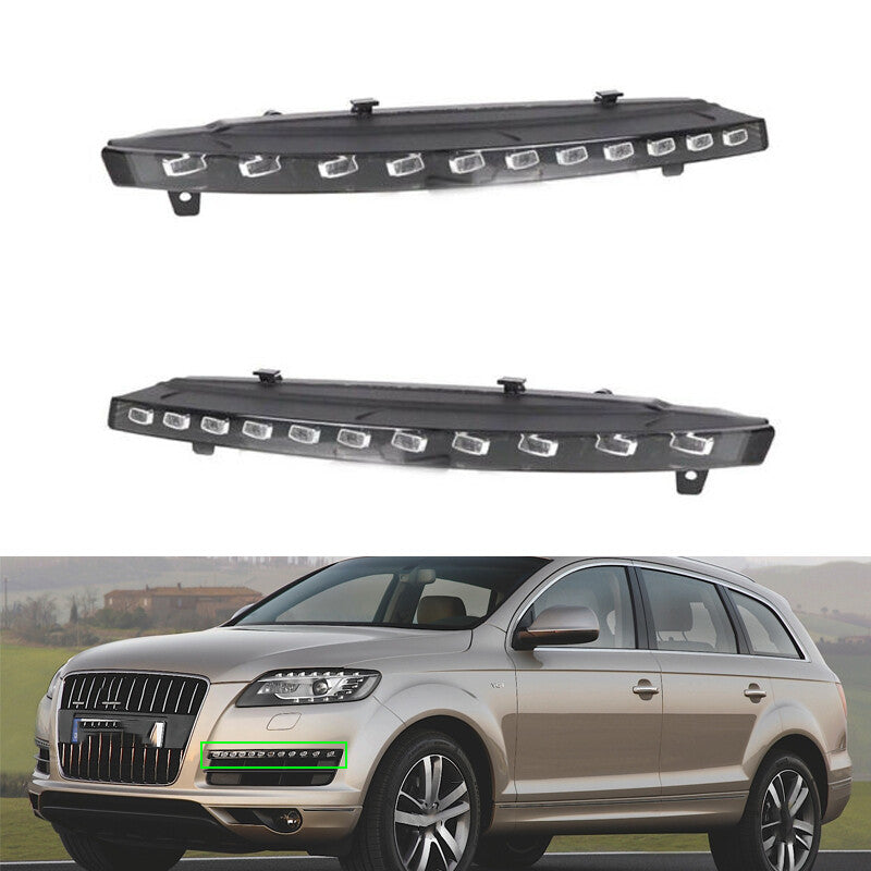 1 Pair for Audi Q7 2010-2015 DRL Dynamic White Yellow Daytime Running Light