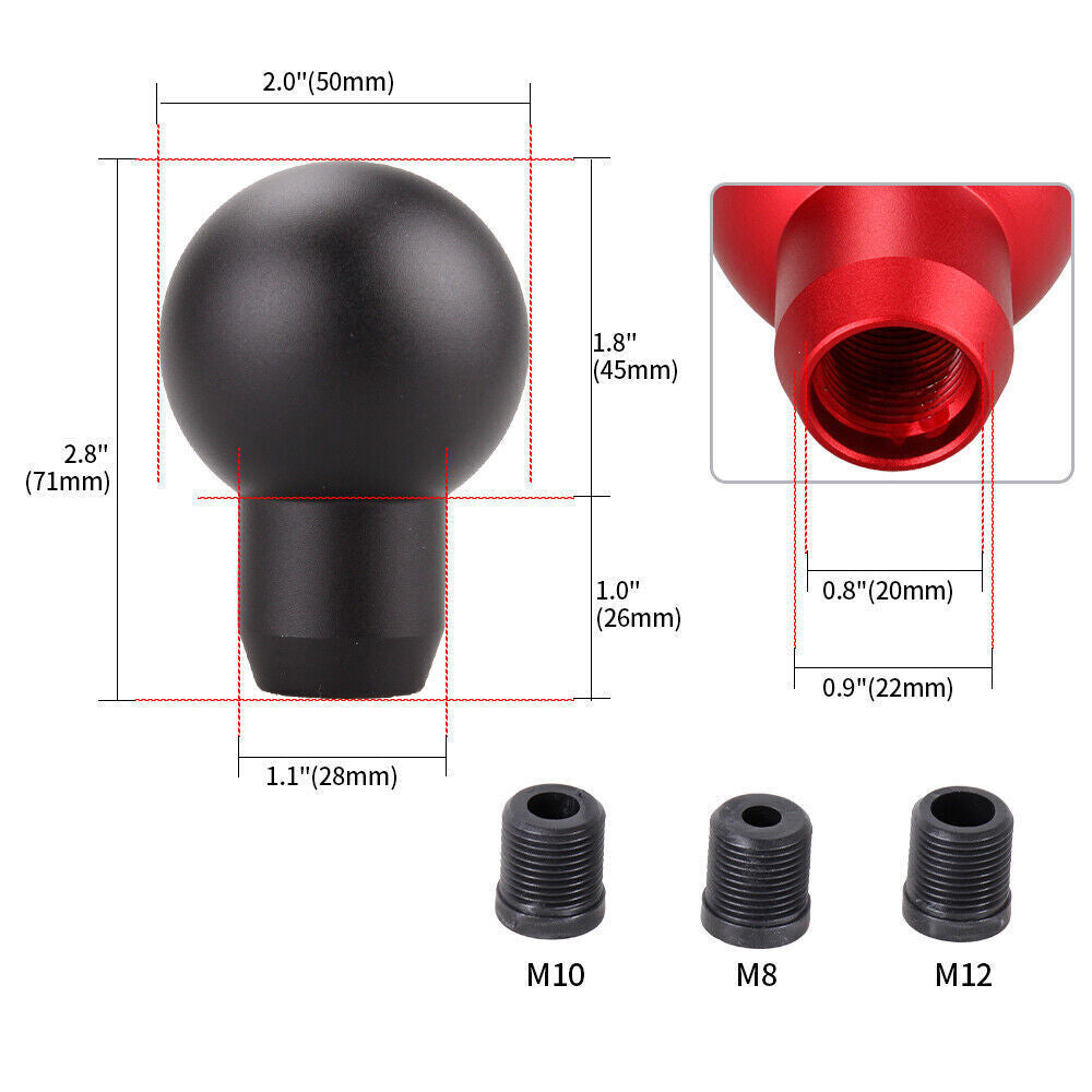 Round Ball Shift Knob Universal Shifter Manual JDM Aluminum MT Gear