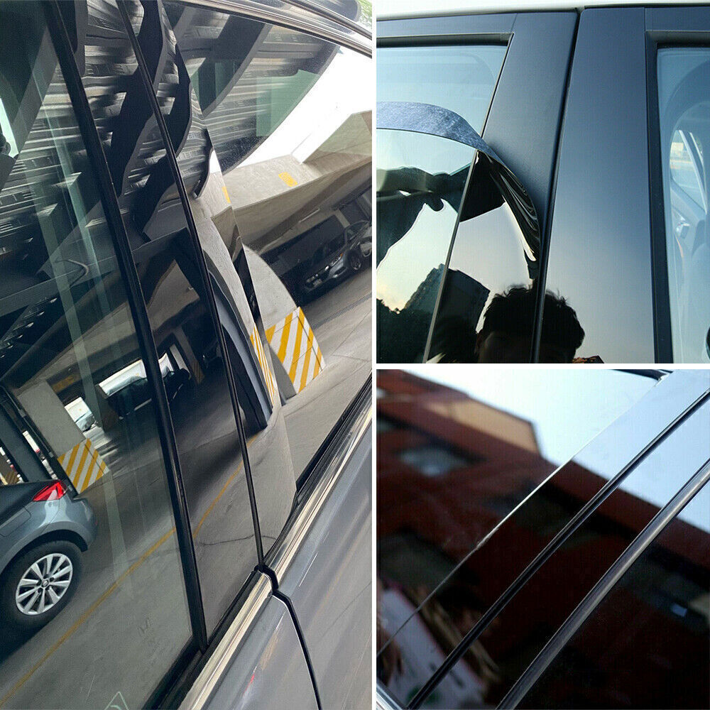 for Dodge Journey 2009-20 Piano Black Pillar Post Door Window Molding Strip Trim