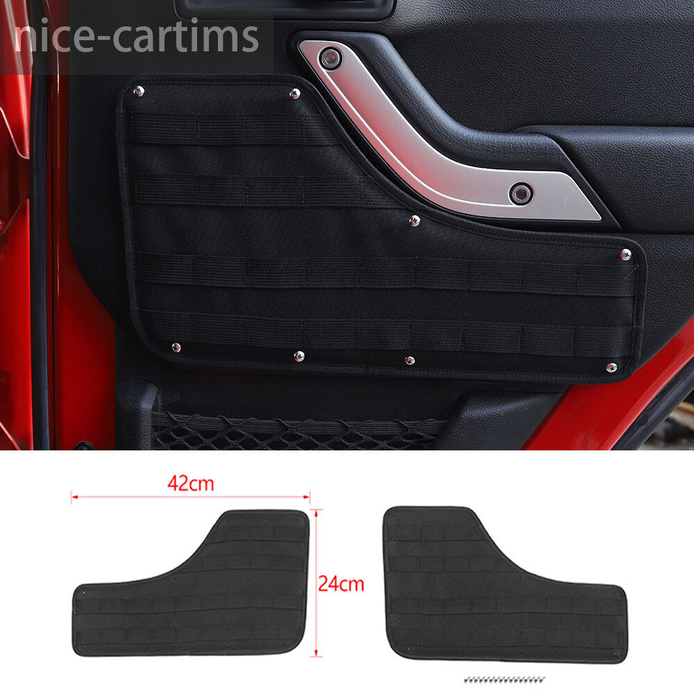 Rear Door Storage Tactical Hanging Board Black for Jeep for Wrangler JK 4Dr 2011-17