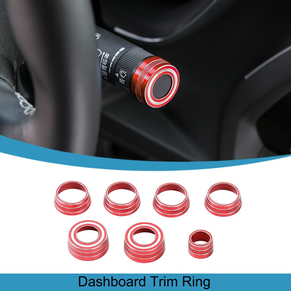Red Dashboard Air Vent Outlet Knob Cover Trim Ring for Chevrolet Camaro 2017-23
