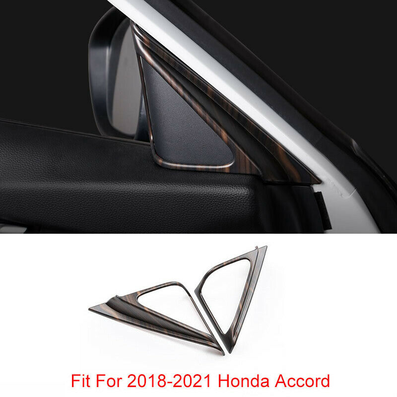 for Honda Accord 2018-2022 Wood Grain Front Door Speaker A-Pillar frame Cover