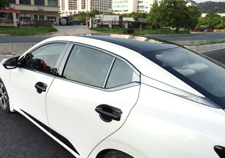 for Nissan Sentra Sylphy 20-23 Gloss Black Window Sill Post Moulding Strip Trim
